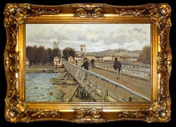 framed  Alfred Sisley Footbridge at Argenteuil, ta009-2